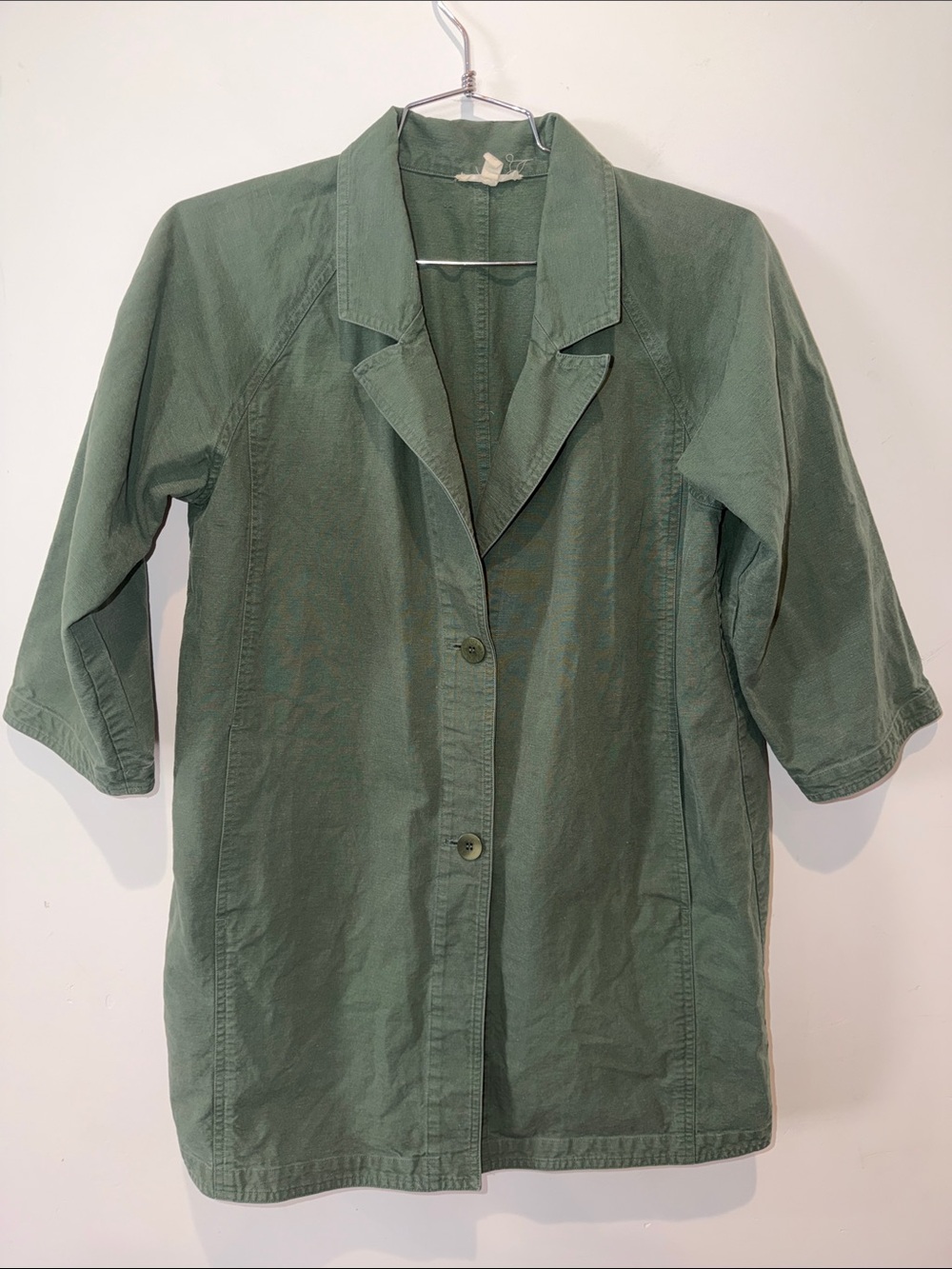 Eileen Fisher Green Canvas Jacket Cotton Hemp Women’s Size Small